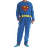 Bioworld DC Comics Superman Fleece Jumpsuit Footie Pajama W/ Cape