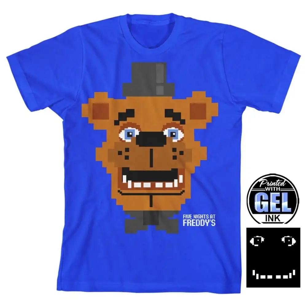 Bioworld Five Nights At Freddys "Pixel Freddy" Boy's Blue T-Shirt 2 Bioworld Five Nights At Freddys "Pixel Freddy" Boy's Blue T-Shirt - Image 2