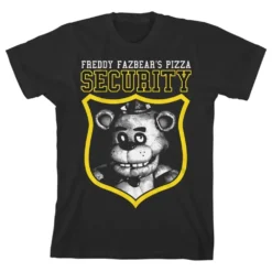 Bioworld Five Nights At Freddy's "Security" Boy's Black T-Shirt