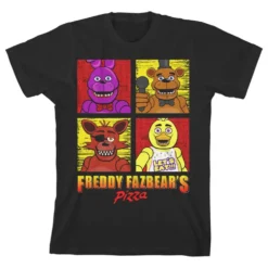 Bioworld Five Nights At Freddy's "Fazbear's Pizza" Boy's Black T-Shirt