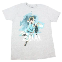Bioworld Legend Of Zelda: Breath Of The Wild Link With Bow Men's Grey T-Shirt