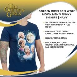 Bioworld Golden Girls 80's Wolf Moon Men's Funny T-Shirt | Navy -Hoodies Sales BIW TS79EYGDGL CGR