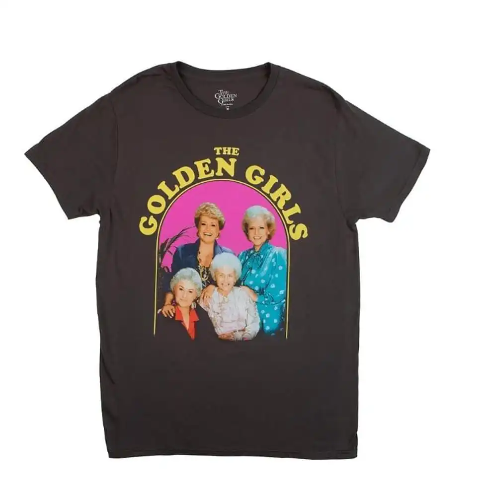 Bioworld Golden Girls Group Shot Vintage T-Shirt | Charcoal Grey Shirt Featuring The Cast 1 Bioworld Golden Girls Group Shot Vintage T-Shirt | Charcoal Grey Shirt Featuring The Cast