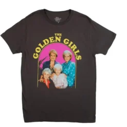 Bioworld Golden Girls Group Shot Vintage T-Shirt | Charcoal Grey Shirt Featuring The Cast