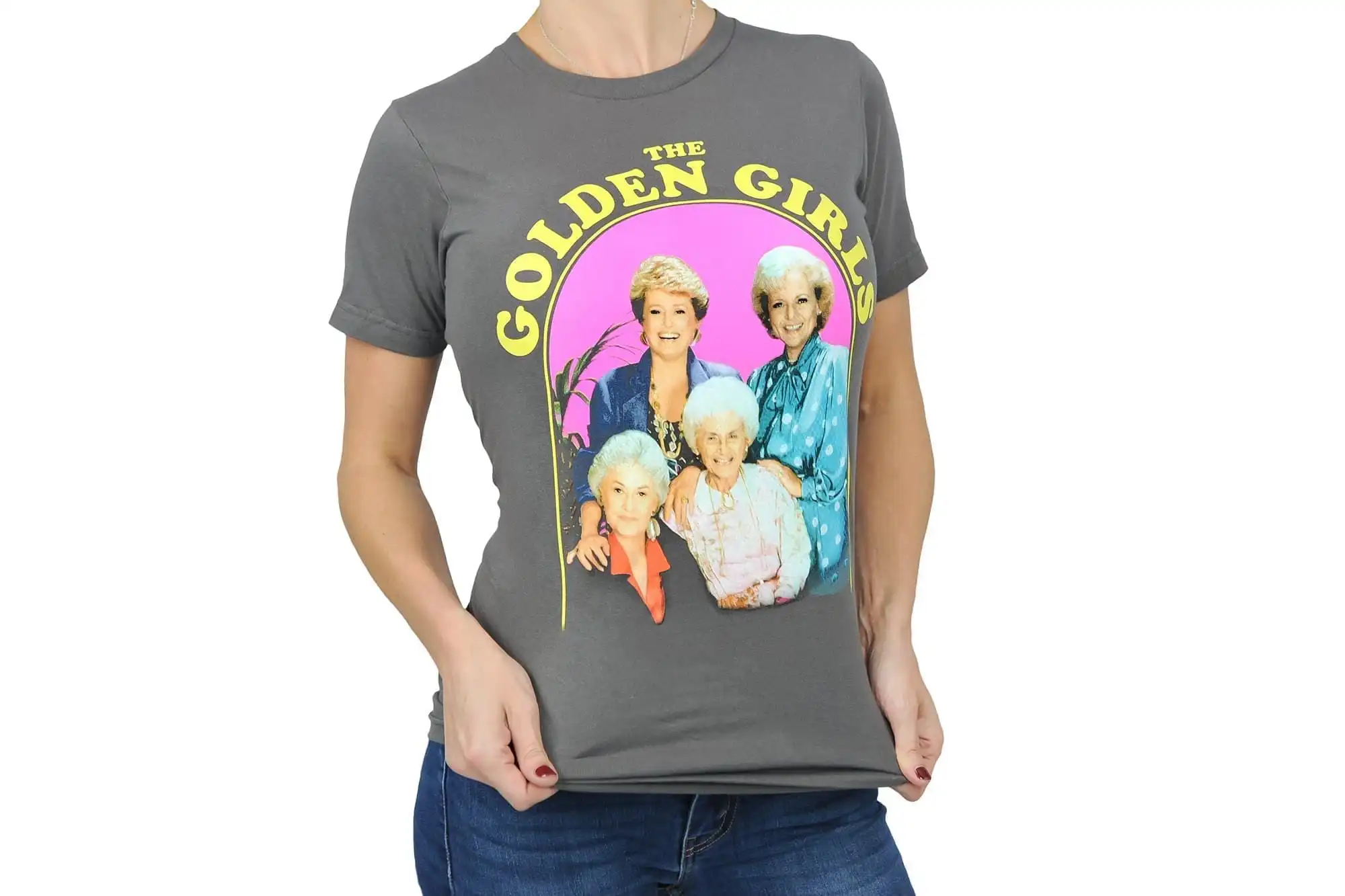 Bioworld Golden Girls Group Shot Vintage T-Shirt | Charcoal Grey Shirt Featuring The Cast 2 Bioworld Golden Girls Group Shot Vintage T-Shirt | Charcoal Grey Shirt Featuring The Cast - Image 2