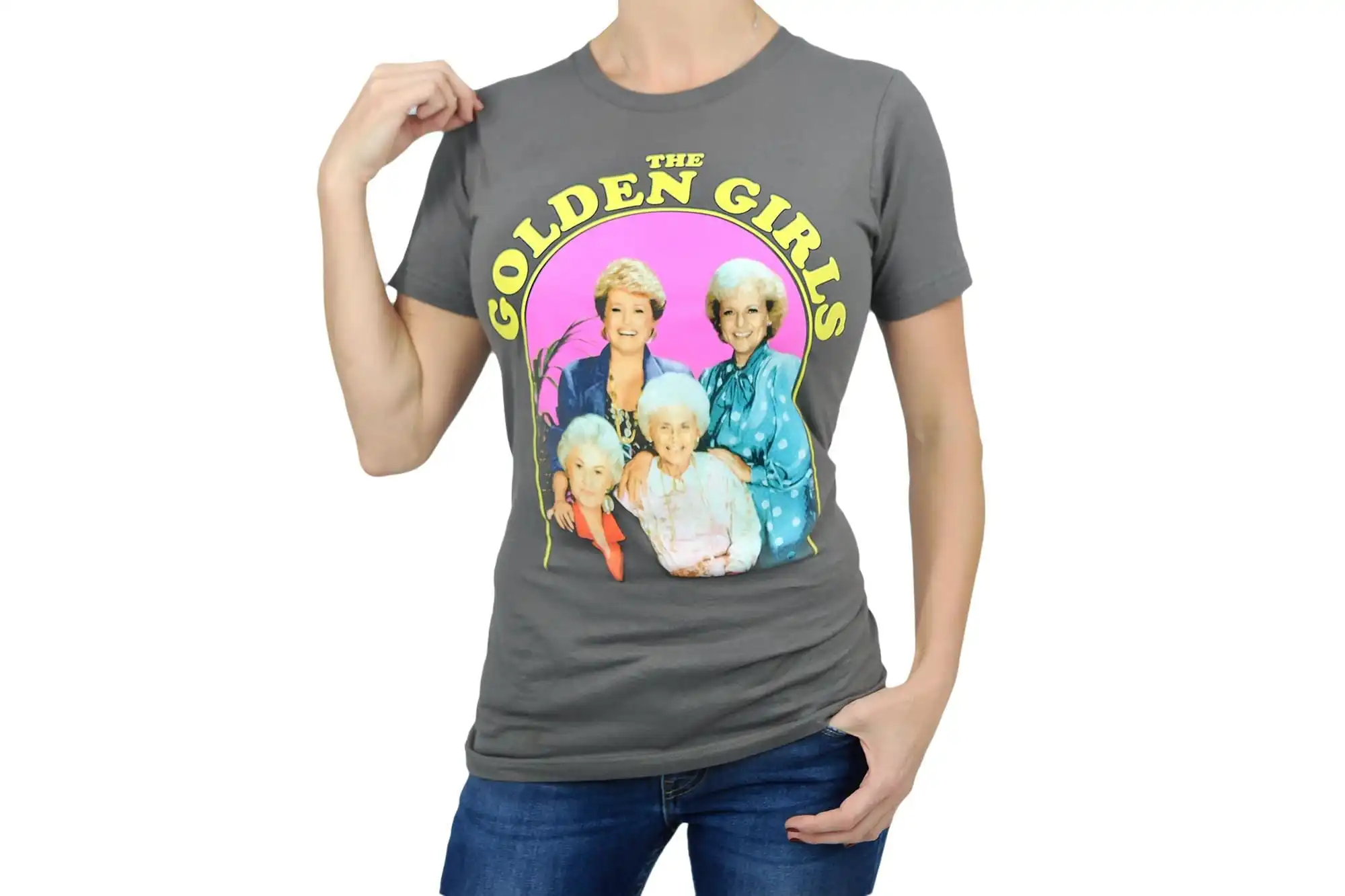 Bioworld Golden Girls Group Shot Vintage T-Shirt | Charcoal Grey Shirt Featuring The Cast 6 Bioworld Golden Girls Group Shot Vintage T-Shirt | Charcoal Grey Shirt Featuring The Cast - Image 6