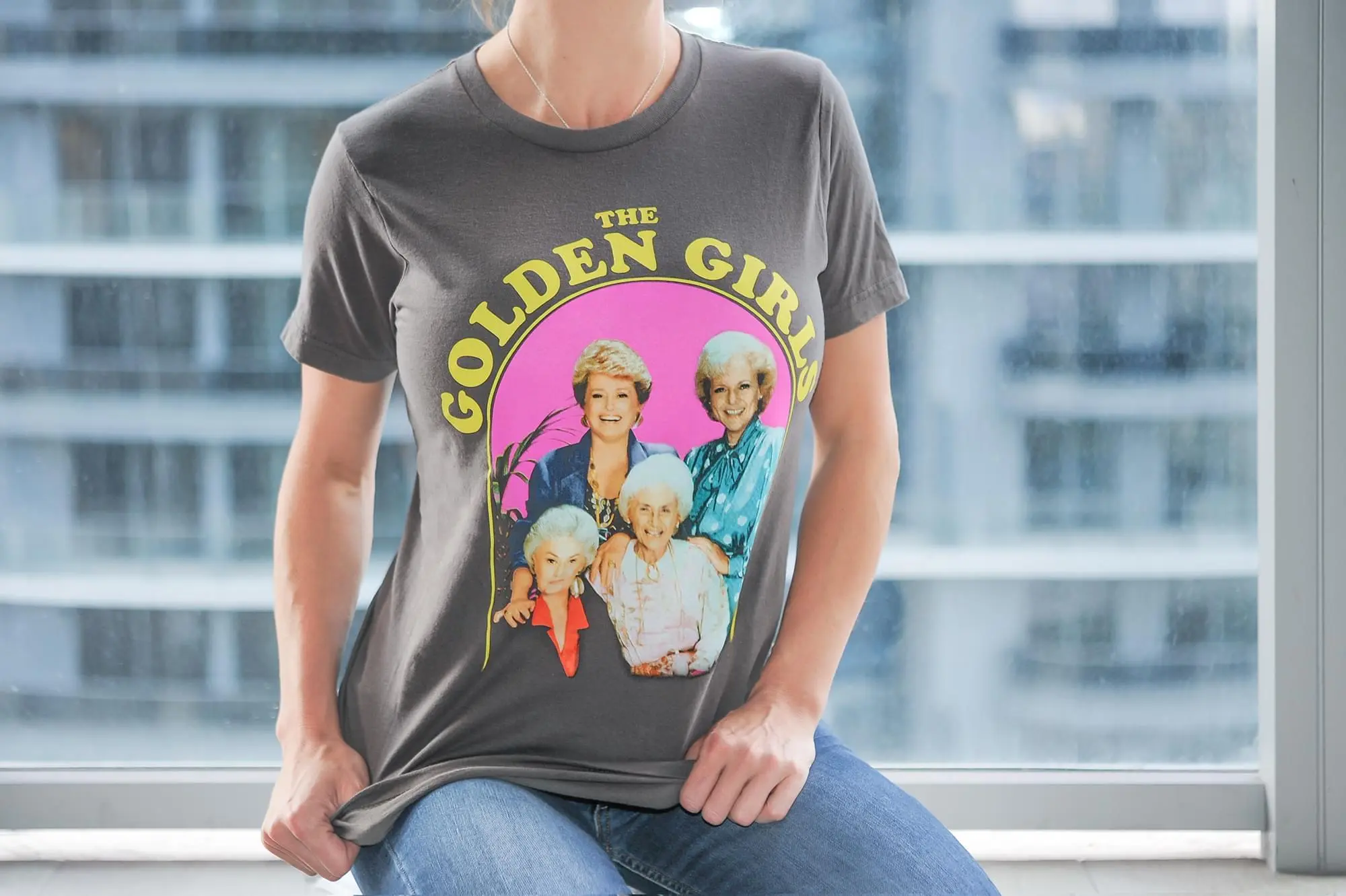 Bioworld Golden Girls Group Shot Vintage T-Shirt | Charcoal Grey Shirt Featuring The Cast 8 Bioworld Golden Girls Group Shot Vintage T-Shirt | Charcoal Grey Shirt Featuring The Cast - Image 8