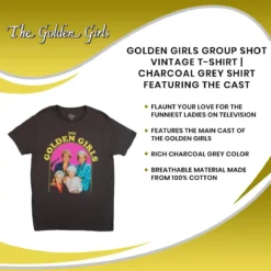 Bioworld Golden Girls Group Shot Vintage T-Shirt | Charcoal Grey Shirt Featuring The Cast 19 Bioworld Golden Girls Group Shot Vintage T-Shirt | Charcoal Grey Shirt Featuring The Cast -Hoodies Sales BIW TS8A00GDG PGR