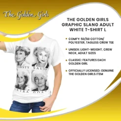 Bioworld The Golden Girls Graphic Slang Adult White T-Shirt -Hoodies Sales BIW TS8A06GDG PGR
