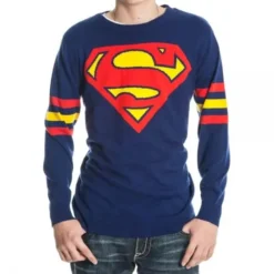Bioworld Superman Logo Adult Blue Knit Sweater
