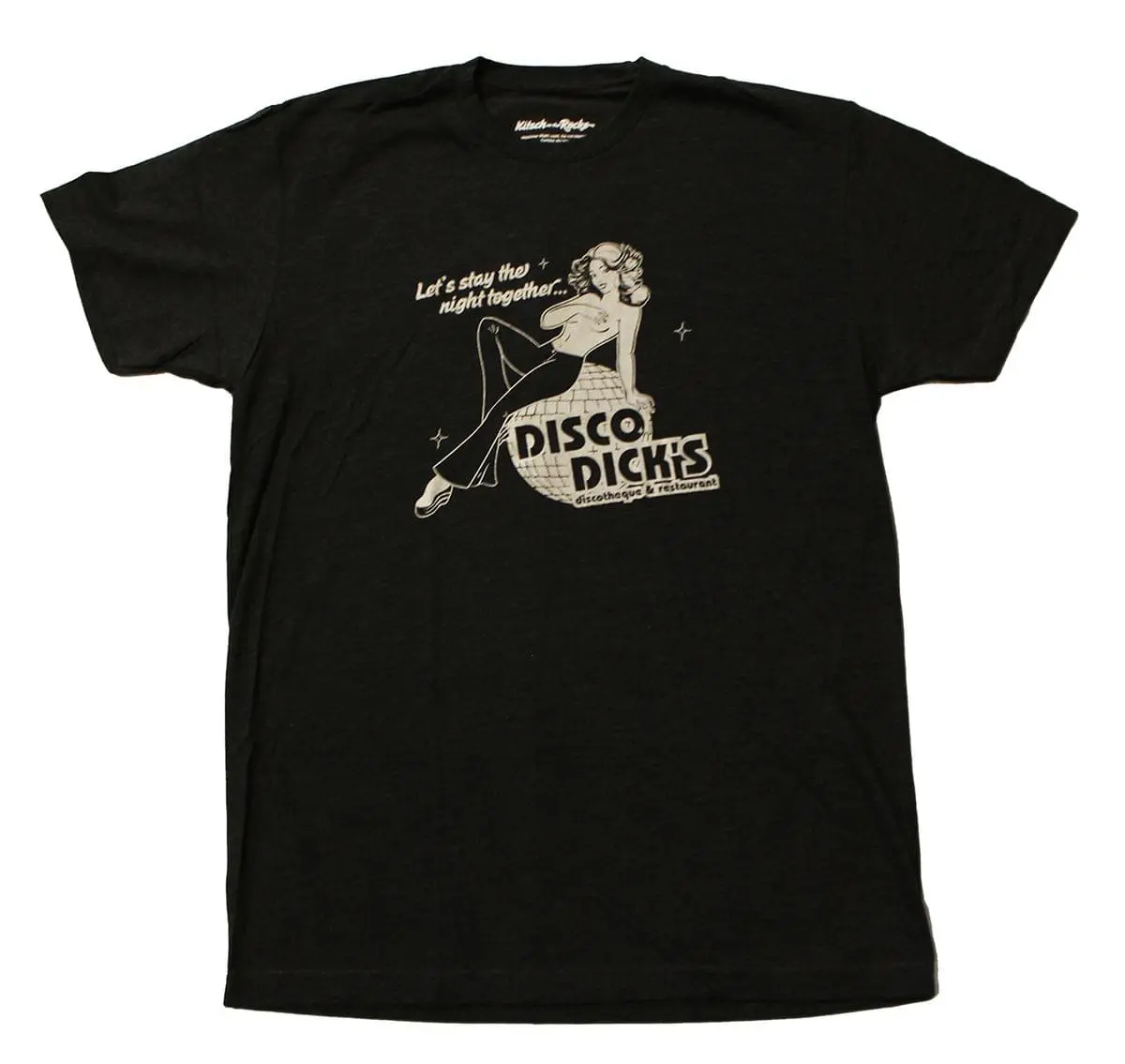 Crowded Coop, LLC Kitsch On The Rocks Disco Dick's Men's Black T-Shirt 1 Crowded Coop, LLC Kitsch On The Rocks Disco Dick's Men's Black T-Shirt