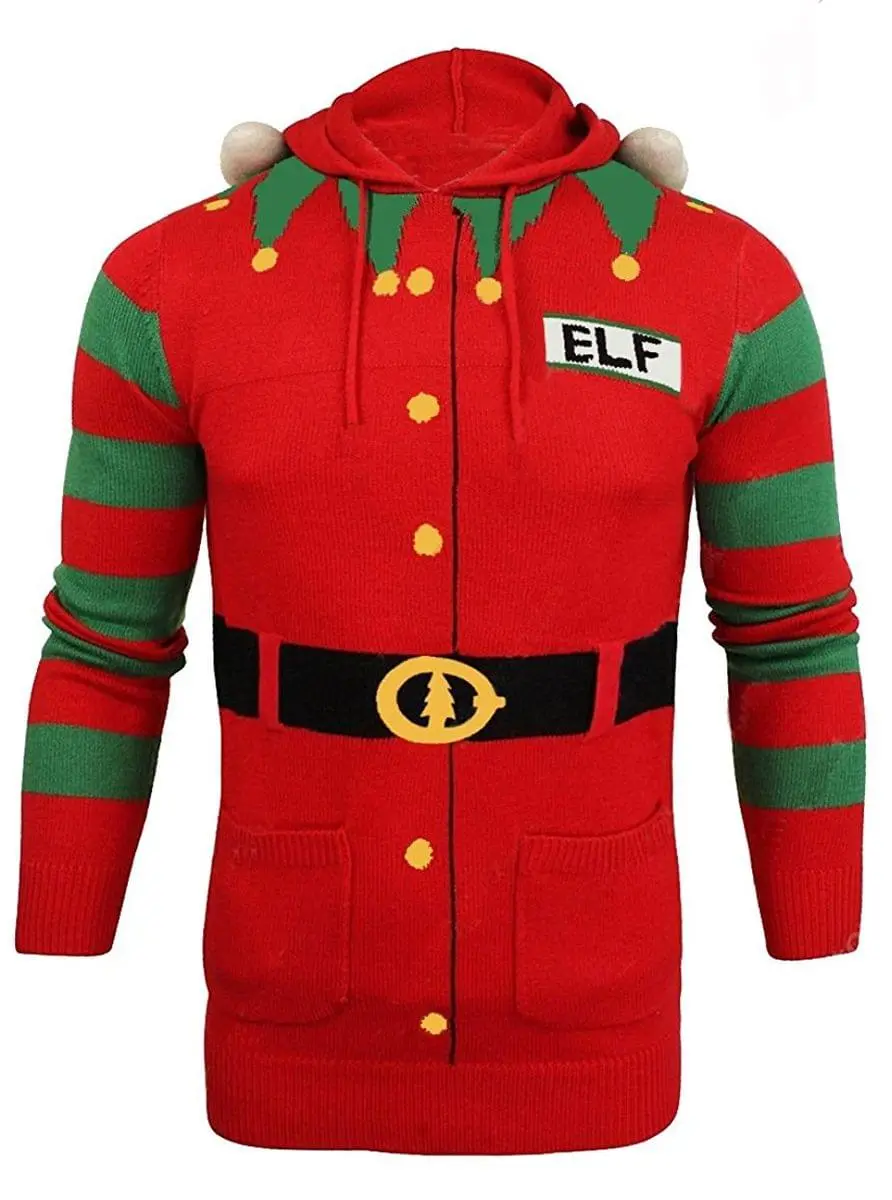 Forum Novelties Christmas Elf Hooded Knit Sweater 1 Forum Novelties Christmas Elf Hooded Knit Sweater