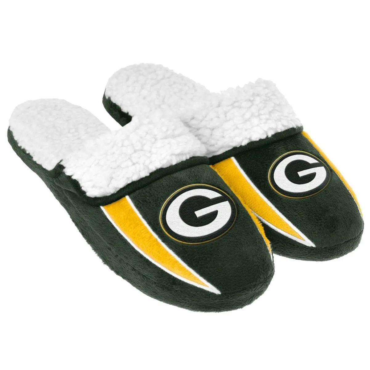 Forever Collectibles Green Bay Packers Men's NFL Sherpa Slide Slippers 1 Forever Collectibles Green Bay Packers Men's NFL Sherpa Slide Slippers