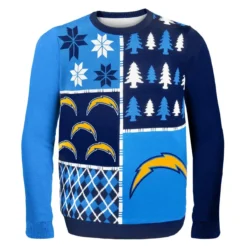 Forever Collectibles San Diego Chargers Busy Block NFL Ugly Sweater