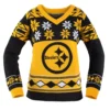 Forever Collectibles Pittsburgh Steelers NFL Women's Big Logo V-Neck Ugly Christmas Sweater