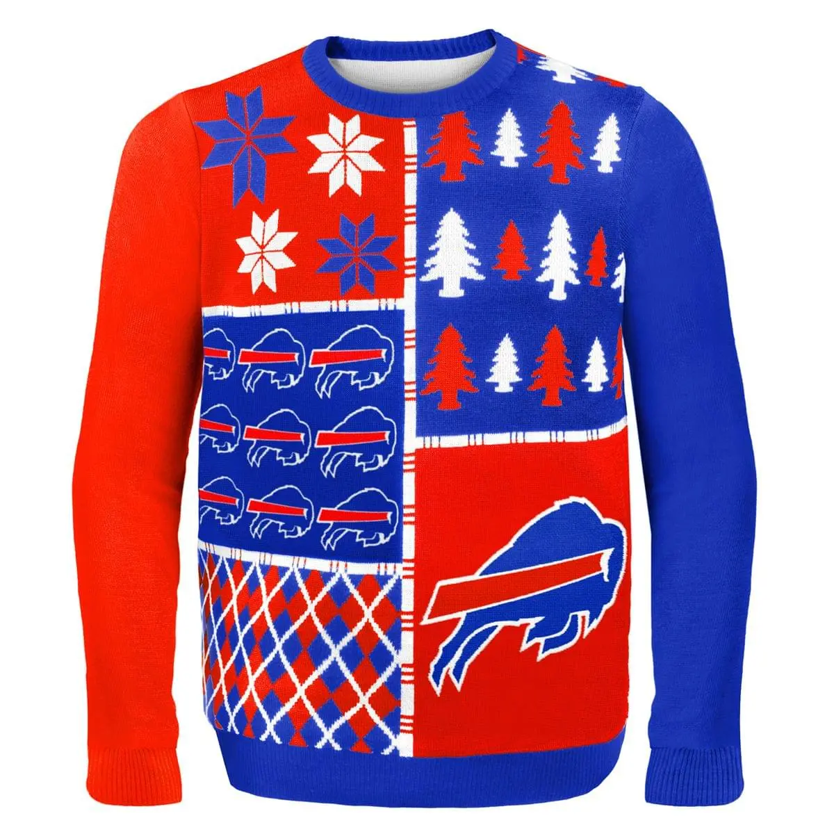 Forever Collectibles Buffalo Bills Busy Block NFL Ugly Sweater 1 Forever Collectibles Buffalo Bills Busy Block NFL Ugly Sweater
