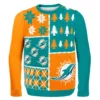 Forever Collectibles Miami Dolphins Busy Block NFL Ugly Sweater
