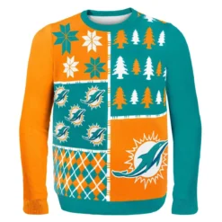 Forever Collectibles Miami Dolphins Busy Block NFL Ugly Sweater