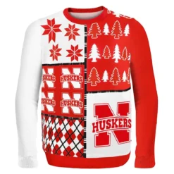 Forever Collectibles Nebraska Busy Block NCAA Ugly Sweater