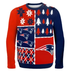 Forever Collectibles New England Patriots Busy Block NFL Ugly Sweater