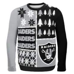 Forever Collectibles Oakland Raiders Busy Block NFL Ugly Sweater