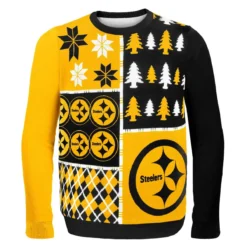 Forever Collectibles Pittsburgh Steelers Busy Block NFL Ugly Sweater