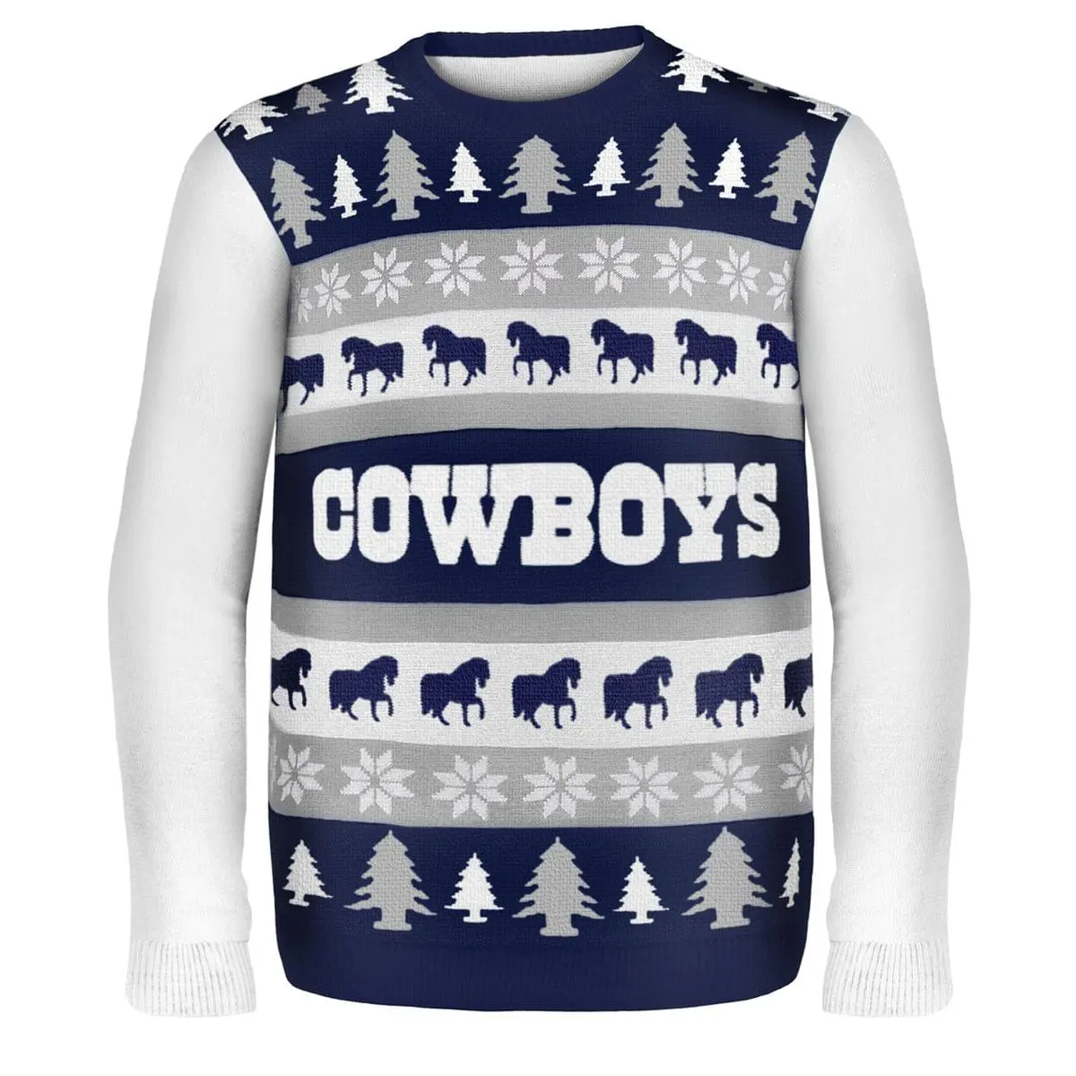 Forever Collectibles Dallas Cowboys Wordmark NFL Ugly Sweater 1 Forever Collectibles Dallas Cowboys Wordmark NFL Ugly Sweater