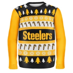 Forever Collectibles Pittsburgh Steelers Wordmark NFL Ugly Sweater