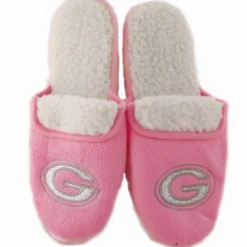 Forever Collectibles Green Bay Packers NFL Womens Sherpa Glitter Slippers: Pink