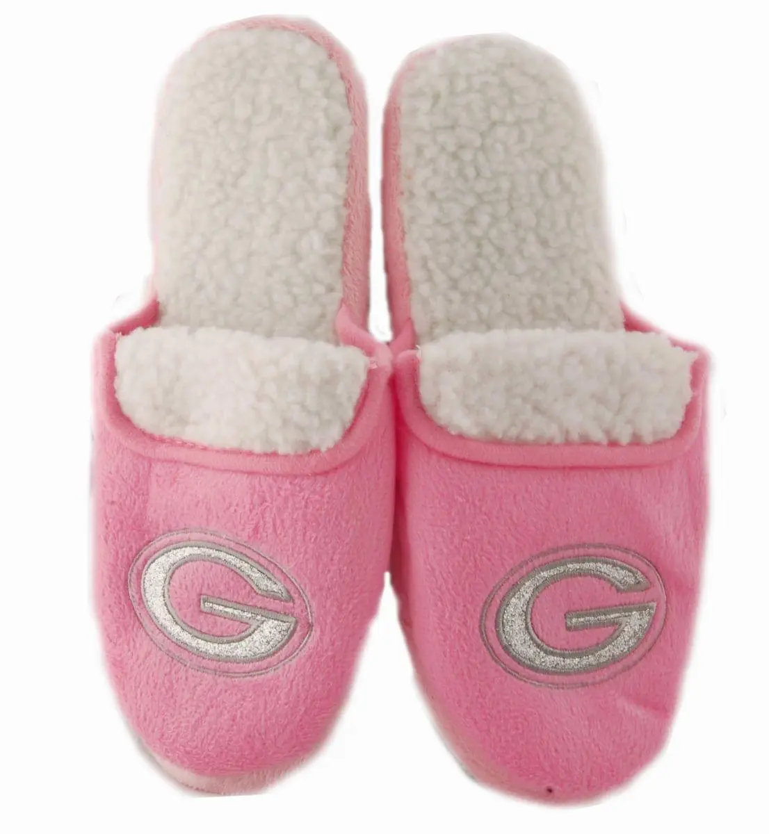 Forever Collectibles Green Bay Packers NFL Womens Sherpa Glitter Slippers: Pink 1 Forever Collectibles Green Bay Packers NFL Womens Sherpa Glitter Slippers: Pink