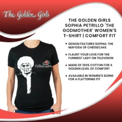 Goodie Two Sleeves The Golden Girls Sophia Petrillo 'The Godmother' Women's T-Shirt | Comfort Fit -Hoodies Sales GOO GG 502BLK PGR
