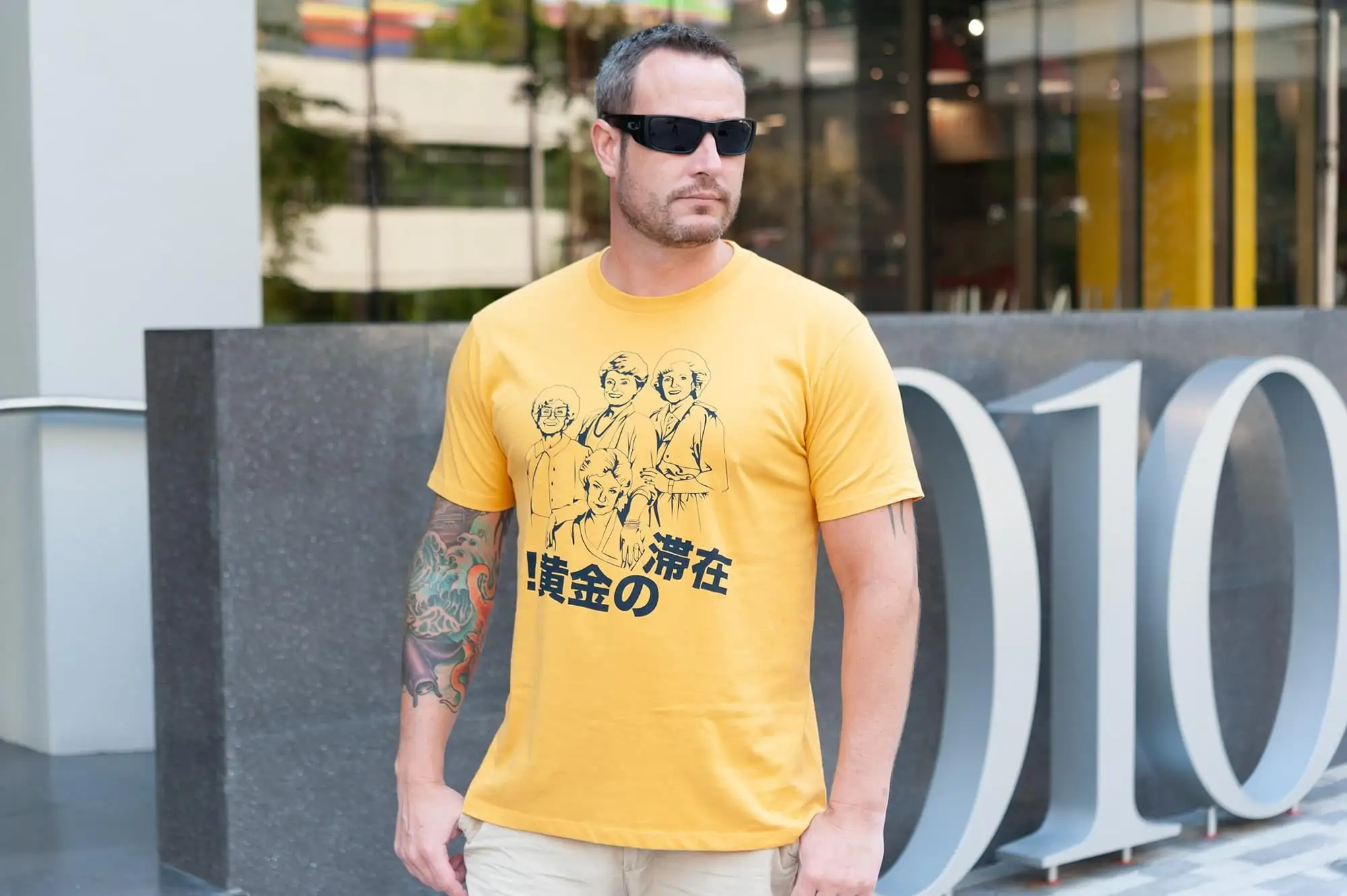 Goodie Two Sleeves The Golden Girls 'Stay Golden Japan!' Men's Mustard T-Shirt | Comfort Fit 6 Goodie Two Sleeves The Golden Girls 'Stay Golden Japan!' Men's Mustard T-Shirt | Comfort Fit - Image 6