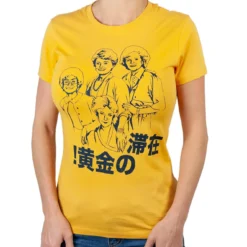 Goodie Two Sleeves The Golden Girls 'Stay Golden Japan!' Women's Mustard T-Shirt | Comfort Fit