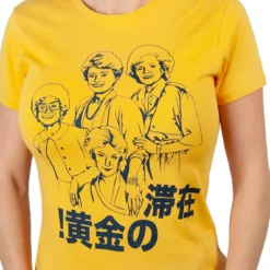 Goodie Two Sleeves The Golden Girls 'Stay Golden Japan!' Women's Mustard T-Shirt | Comfort Fit -Hoodies Sales GOO GGL0055 502 PC