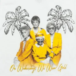 Goodie Two Sleeves The Golden Girls 'On Wednesdays We Wear Gold' Women's T-Shirt | Comfort Fit -Hoodies Sales GOO GGL0117 502 PD