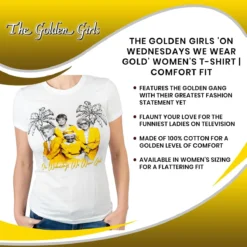 Goodie Two Sleeves The Golden Girls 'On Wednesdays We Wear Gold' Women's T-Shirt | Comfort Fit -Hoodies Sales GOO GGL0117 502 PGR d5a7fa0d 9661 42b4 8162 c57cb76dba9c