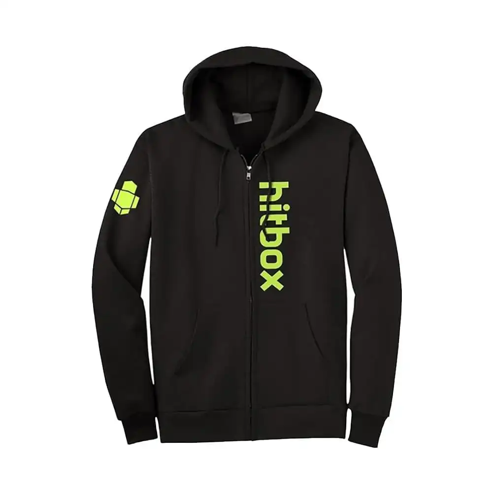 Gaya Entertainment Hitbox "Hitbox Font" Men's Black Zip-Up Hoodie 4 Gaya Entertainment Hitbox "Hitbox Font" Men's Black Zip-Up Hoodie - Image 4
