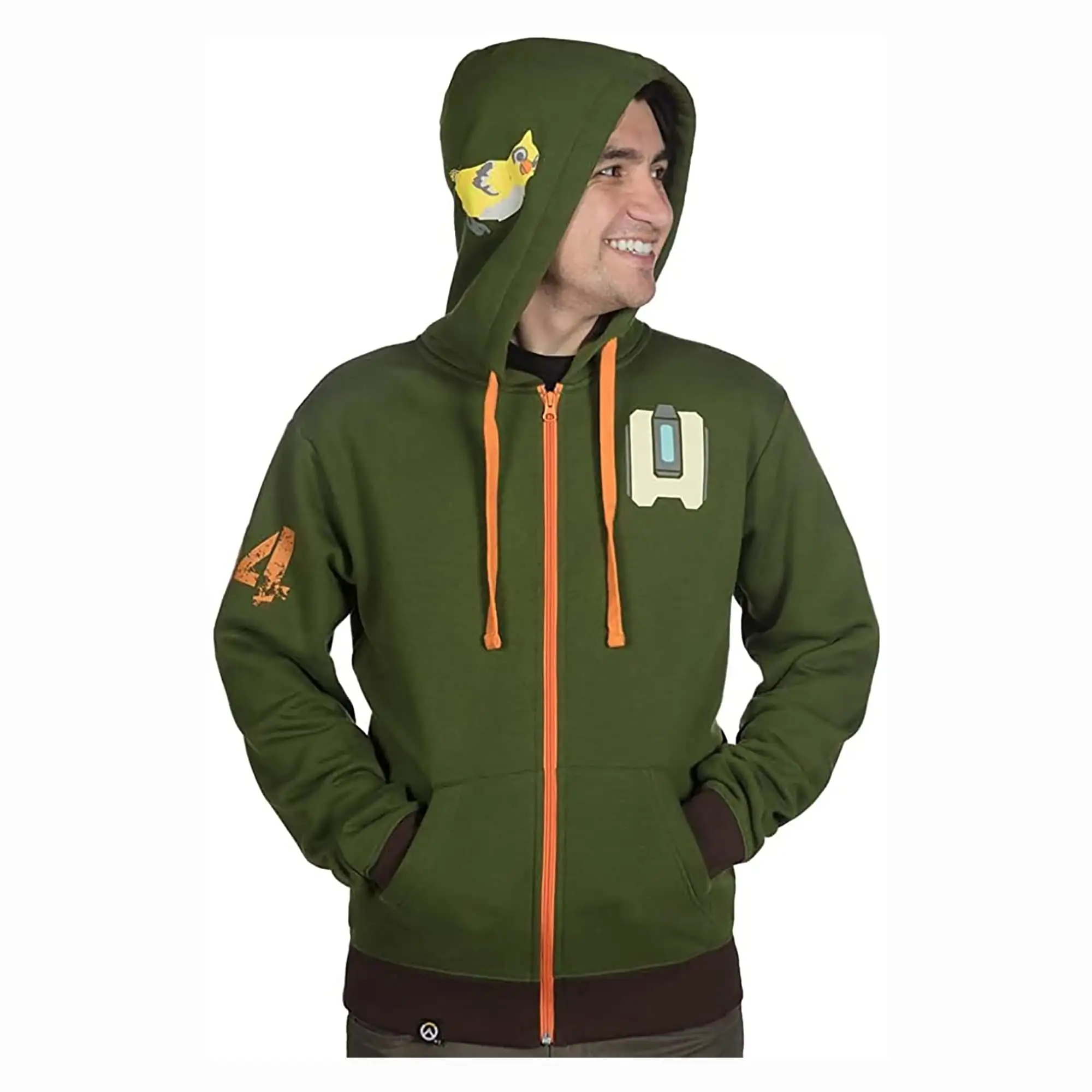 JINX Inc. Overwatch Ultimate Bastion Zip-Up Hoodie | Green 1 JINX Inc. Overwatch Ultimate Bastion Zip-Up Hoodie | Green