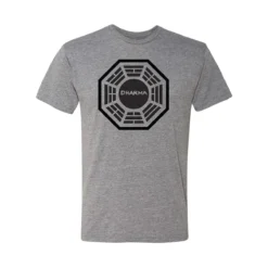 Jakprints Inc. Lost Dharma Initiative Logo Adult Grey T-Shirt