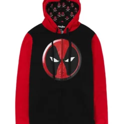 Mighty Fine Marvel Deadpool Logo Zip Up Hoodie