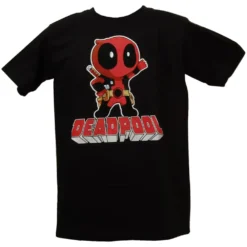 Mighty Fine Hey There Deadpool Men's T-Shirt Adult: Black