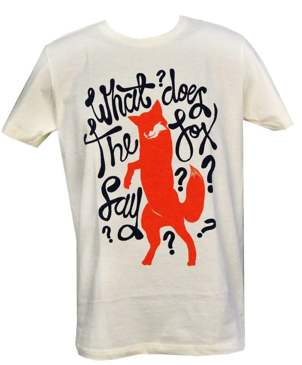 Mighty Fine What Does The Fox Say T-Shirt Adult: Ivory 1 Mighty Fine What Does The Fox Say T-Shirt Adult: Ivory