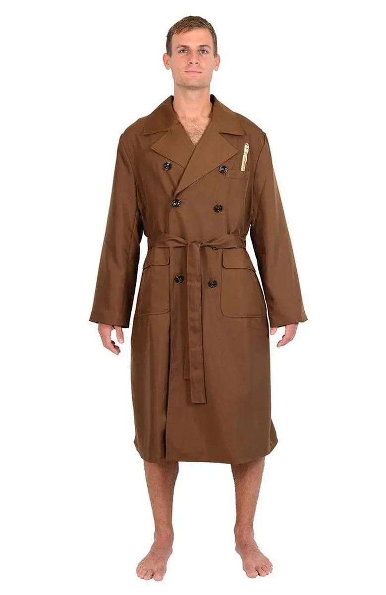 Ukonic Doctor Who 10th Doctor Brown Trench Coat Styled Men's Robe 1 Ukonic Doctor Who 10th Doctor Brown Trench Coat Styled Men's Robe