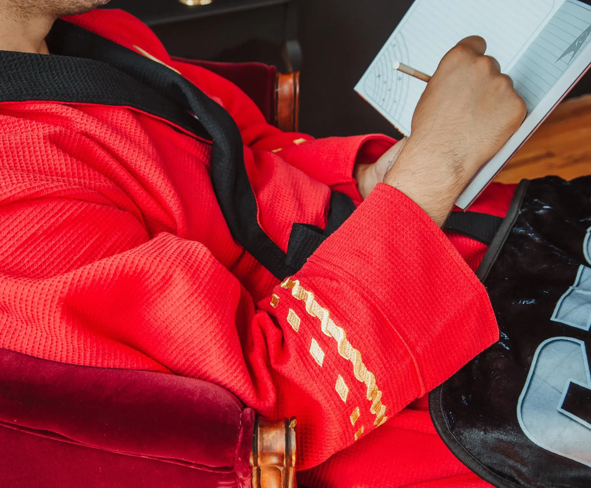 Ukonic Star Trek: The Original Series Waffle-Weave Cotton Adult Robe | Red Operations 7 Ukonic Star Trek: The Original Series Waffle-Weave Cotton Adult Robe | Red Operations - Image 7