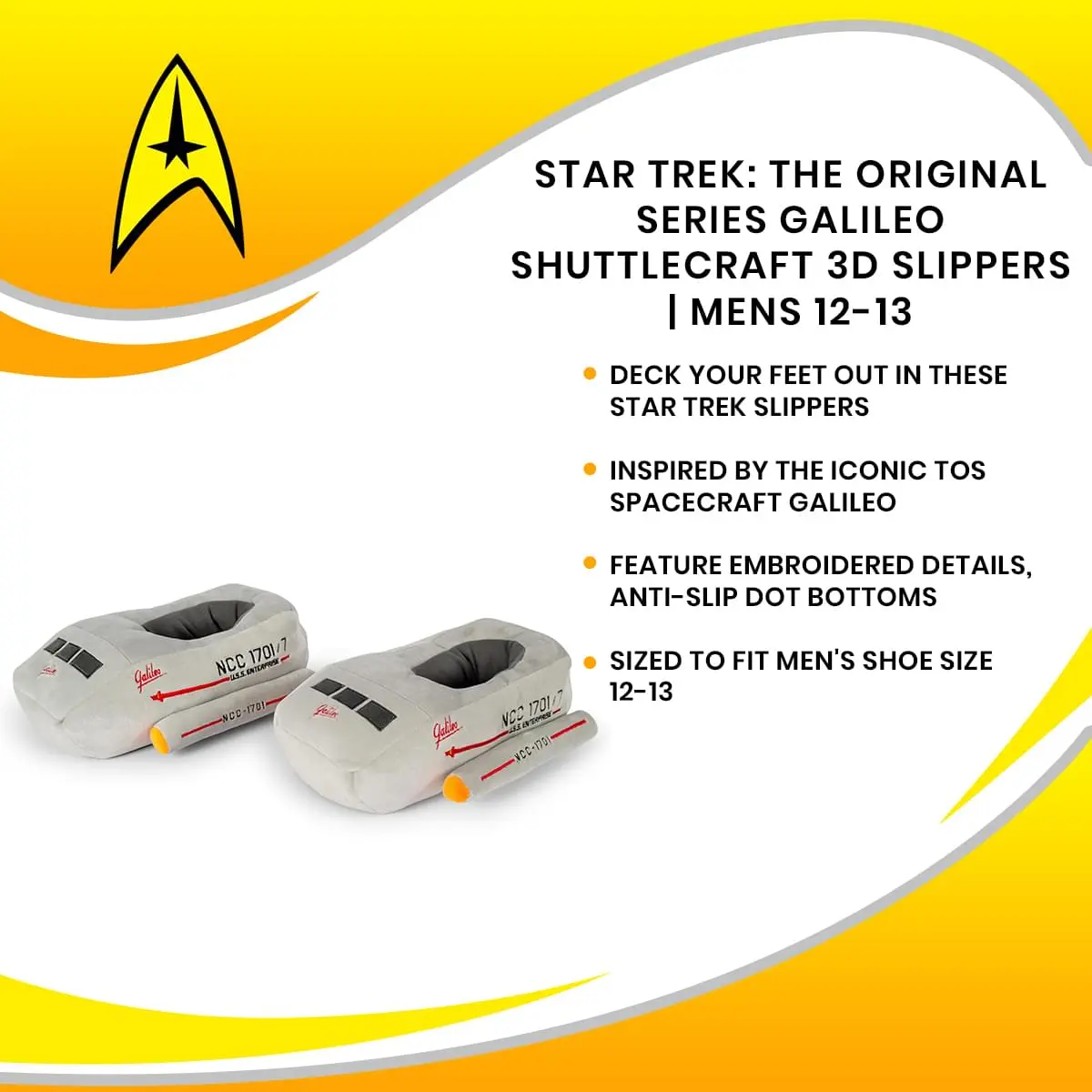 Ukonic Star Trek: The Original Series Galileo Shuttle 3D Slippers For Adults 7 Ukonic Star Trek: The Original Series Galileo Shuttle 3D Slippers For Adults - Image 7