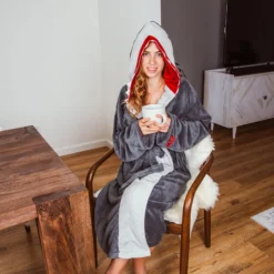 Ukonic JAWS Great White Shark Unisex Hooded Fleece Robe For Adults | One Size Fits Most 9 Ukonic JAWS Great White Shark Unisex Hooded Fleece Robe For Adults | One Size Fits Most -Hoodies Sales RBF 16525 CC