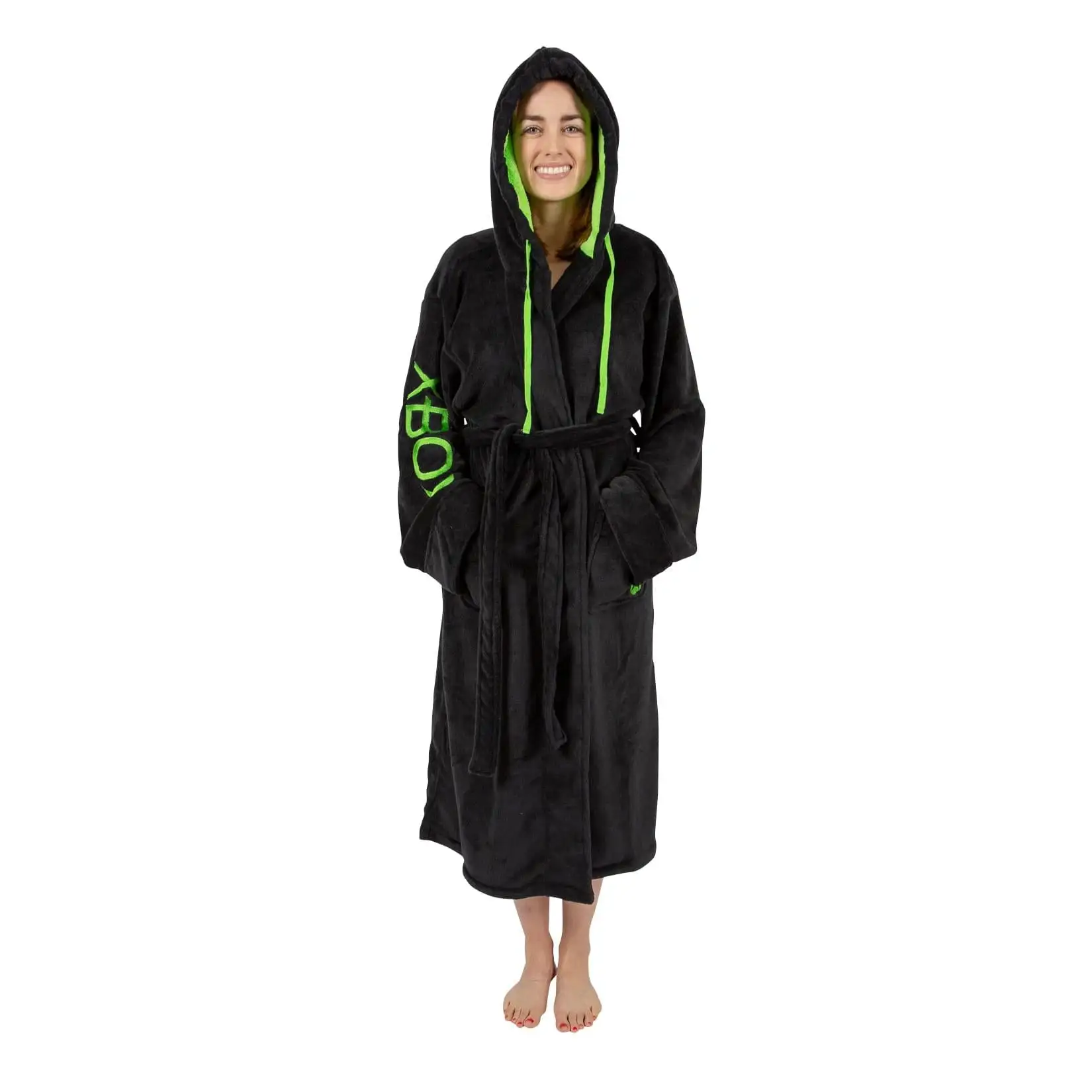Ukonic Xbox Gamer Unisex Hooded Fleece Robe For Adults | One Size Fits Most 1 Ukonic Xbox Gamer Unisex Hooded Fleece Robe For Adults | One Size Fits Most