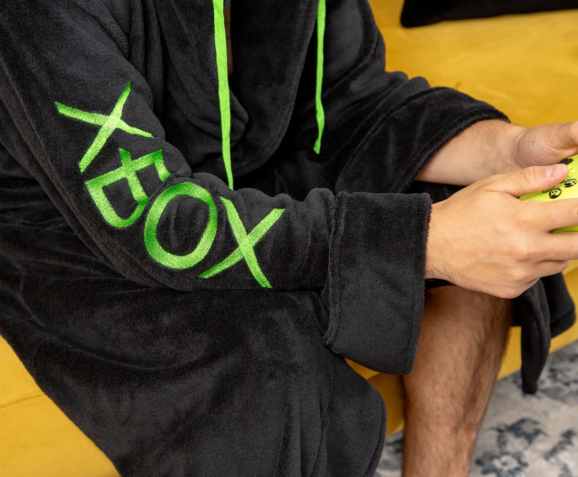 Ukonic Xbox Gamer Unisex Hooded Fleece Robe For Adults | One Size Fits Most 3 Ukonic Xbox Gamer Unisex Hooded Fleece Robe For Adults | One Size Fits Most - Image 3