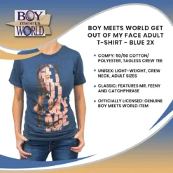 Ripple Junction Boy Meets World Get Out Of My Face Adult T-Shirt - Blue 13 Ripple Junction Boy Meets World Get Out Of My Face Adult T-Shirt - Blue -Hoodies Sales RPJ BWAS2009 PGR