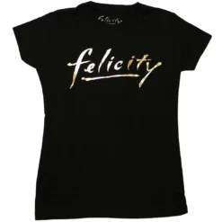 Ripple Junction Felicity Gold Logo Junior's Black Cotton T-Shirt